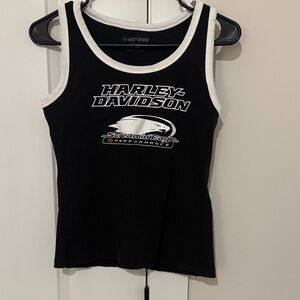 Harley-Davidson Black and White Tank Top Sz M